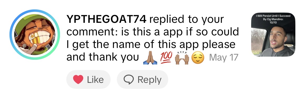 TikTok comment screenshot