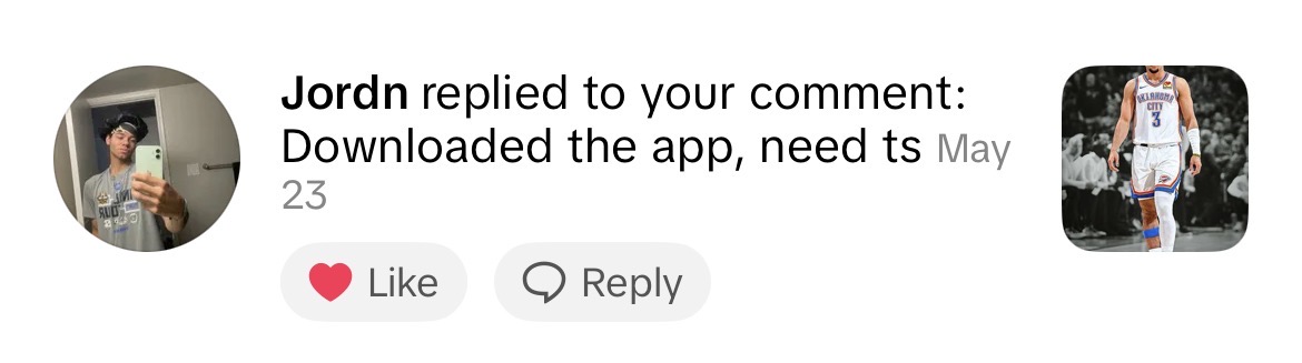TikTok comment screenshot